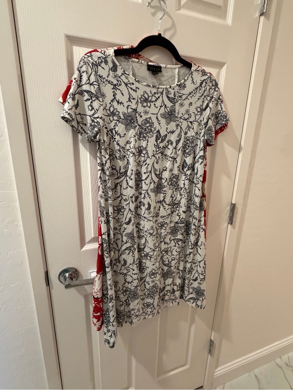Bundle J.Jill Black & White Floral Short Sleeve Dress and Red and White dress.